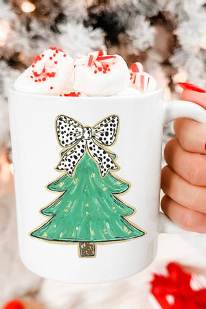 Brushed Green Christmas Tree Ceramic Mug - Wholesale Accessory Market