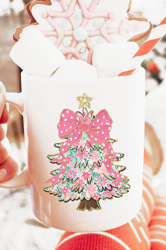 Christmas Tree Preppy Blossom Ceramic Mug - Wholesale Accessory Market