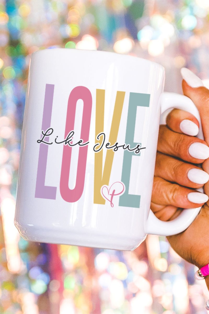 Colorblock Love Like Jesus Ceramic Mug - Wholesale Accessory Market