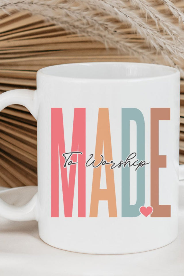 Colorblock Made To Worship Ceramic Mug - Wholesale Accessory Market