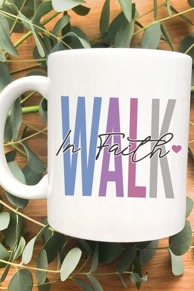 Colorblock Walk In Faith Ceramic Mug - Wholesale Accessory Market