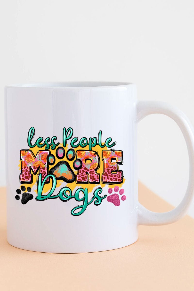 Colorful Less People More Dogs White Mug - Wholesale Accessory Market