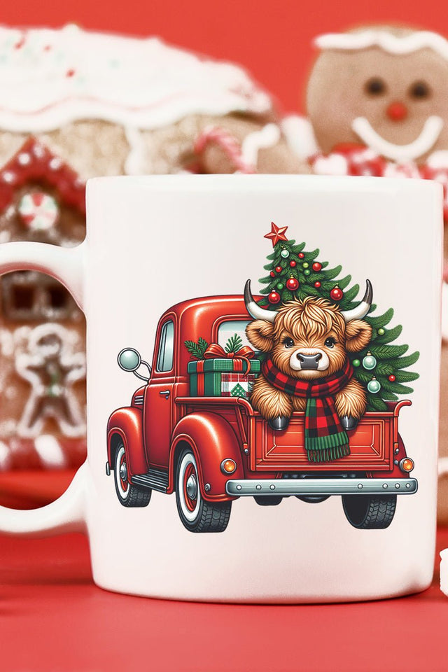 Cowbell Truck Christmas Ceramic Mug - Wholesale Accessory Market