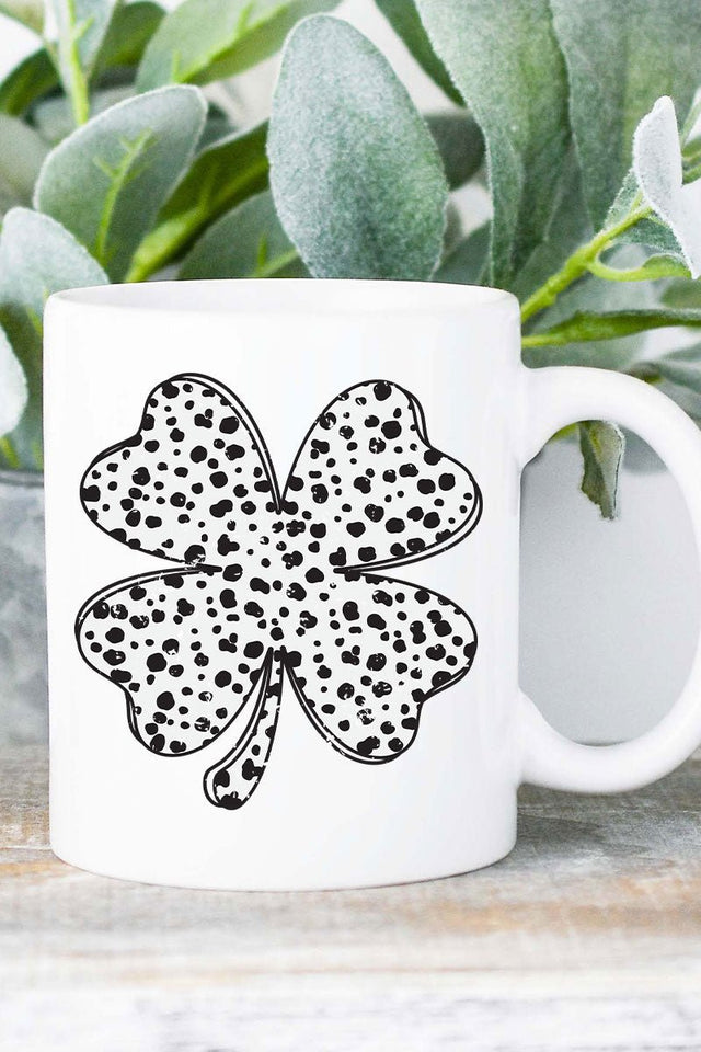 Dalmatian Dots Clover Ceramic Mug - Wholesale Accessory Market