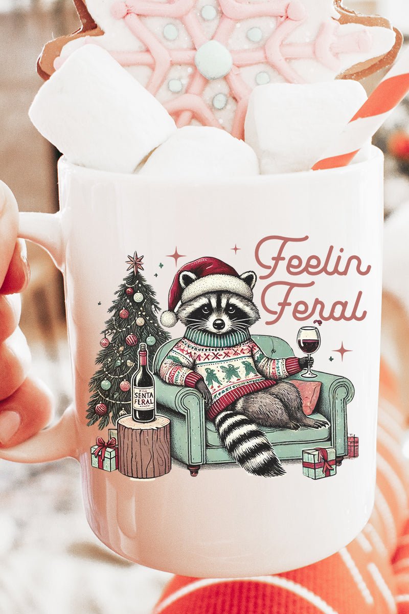 Feelin' Feral Christmas Ceramic Mug - Wholesale Accessory Market