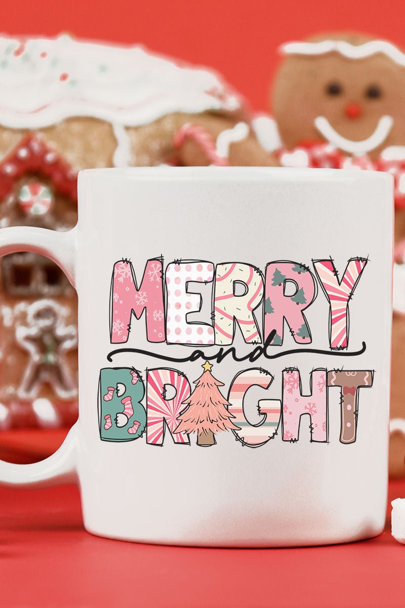 Festive Merry and Bright Ceramic Mug - Wholesale Accessory Market