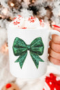 Glitz Green Coquette Bow Ceramic Mug - Wholesale Accessory Market