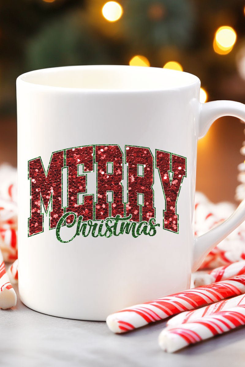 Glitz Merry Christmas Ceramic Mug - Wholesale Accessory Market