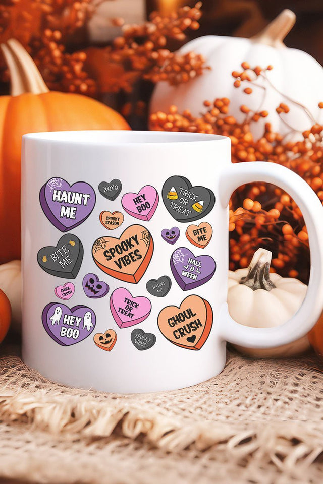 Halloween Candy Hearts Ceramic Mug - Wholesale Accessory Market