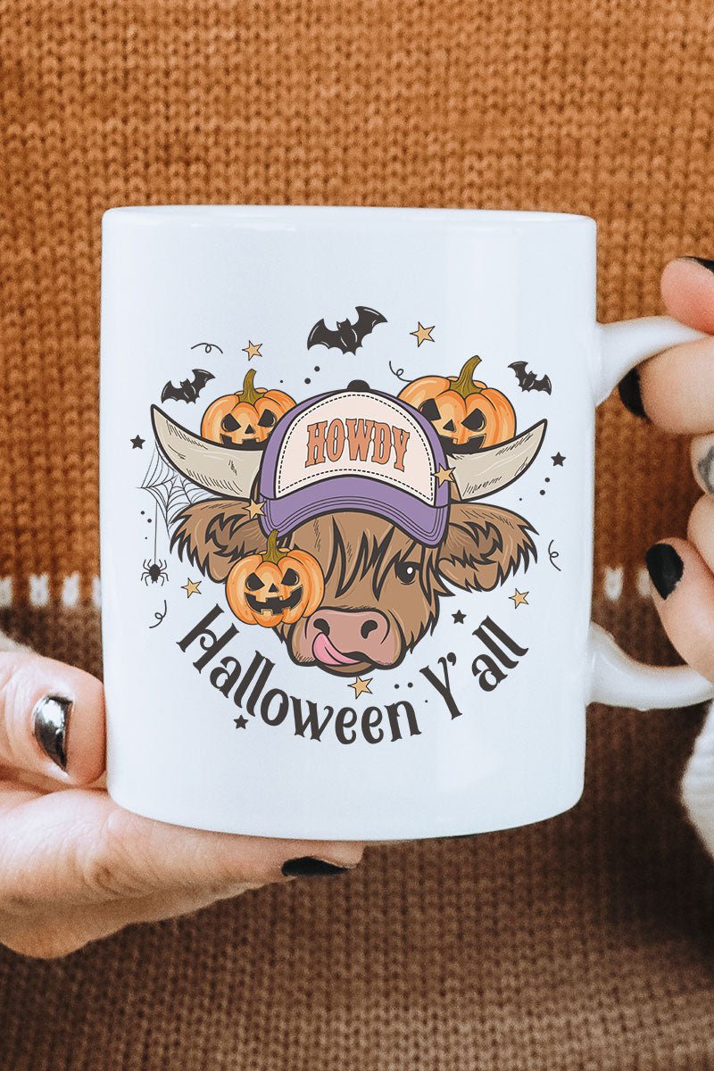 Howdy Halloween Highland Cow Ceramic Mug - Wholesale Accessory Market