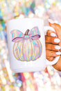 Iridescent Bow Pumpkin Ceramic Mug - Wholesale Accessory Market