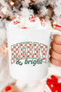 Merry And Bright Checkered Ceramic Mug - Wholesale Accessory Market