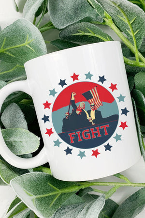 Patriotic Trump Fight Ceramic Mug - Wholesale Accessory Market