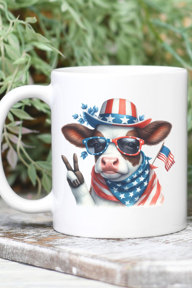 Peace Out Freedom Cow Ceramic Mug - Wholesale Accessory Market