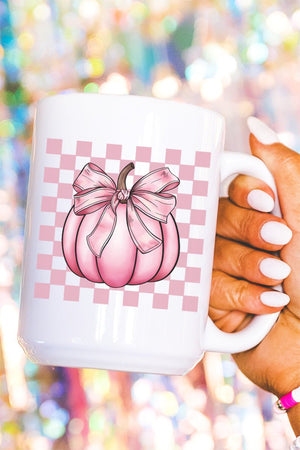 Pink Check It Out Coquette Pumpkin Ceramic Mug - Wholesale Accessory Market