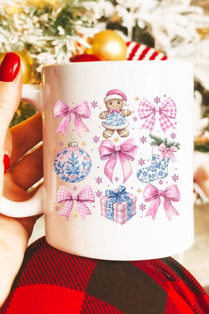 Pink Chinoiserie Christmas Ceramic Mug - Wholesale Accessory Market