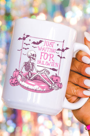 Pink Just Waiting For Halloween Ceramic Mug - Wholesale Accessory Market