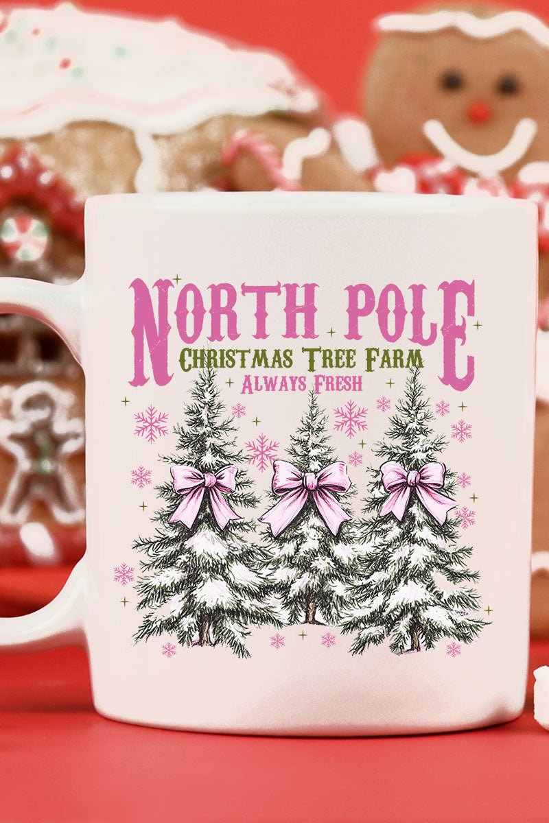 Pink North Christmas Tree Farm Ceramic Mug - Wholesale Accessory Market