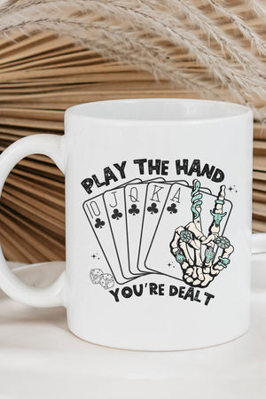 Play The Hand You're Dealt Ceramic Mug - Wholesale Accessory Market