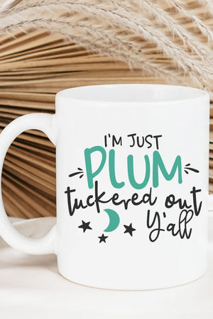 Plum Tuckered Out Ceramic Mug - Wholesale Accessory Market