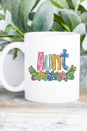 Spring Floral Aunt White Mug - Wholesale Accessory Market