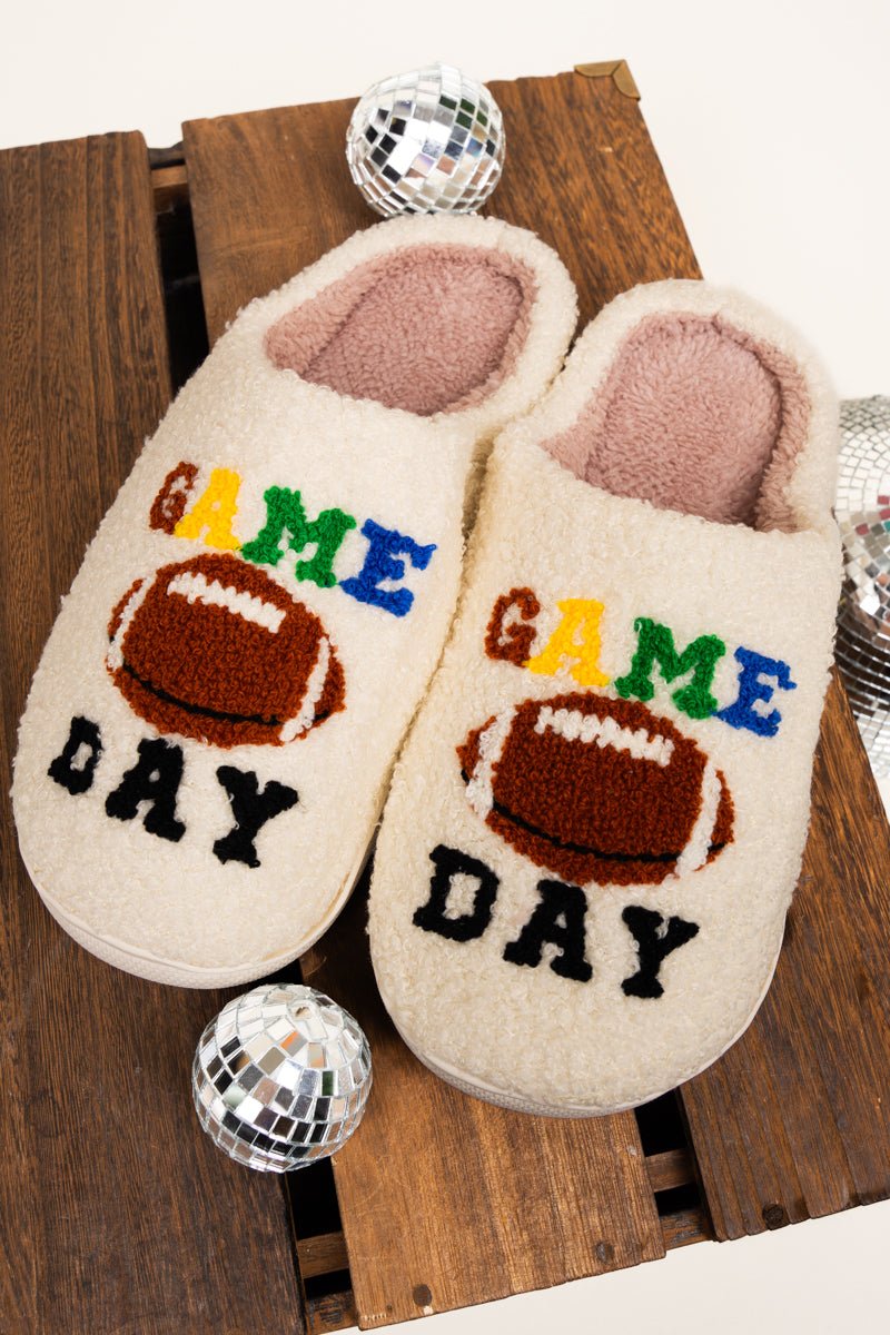 Football Game Day Plush Slippers - Wholesale Accessory Market