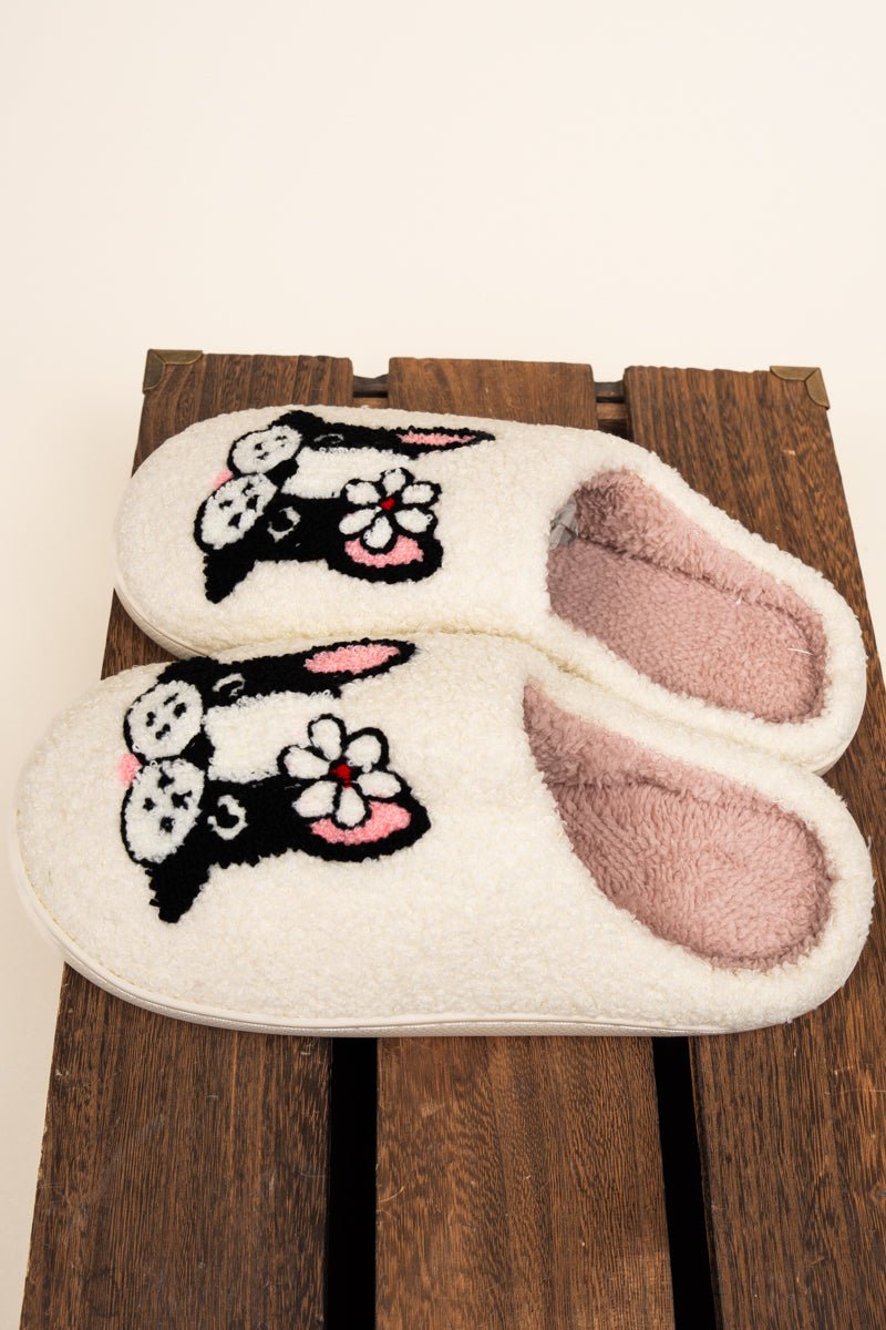 Frenchie Plush Slippers - Wholesale Accessory Market