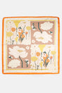 Garden Picnic Orange Square Satin Scarf - Wholesale Accessory Market