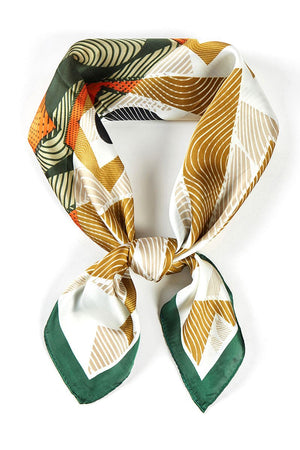 Dizzying Heights Olive Square Satin Scarf - Wholesale Accessory Market