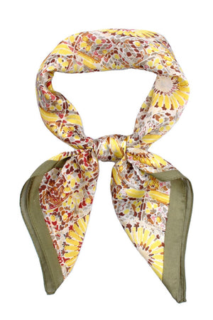 Daisy Fields Olive Square Satin Scarf - Wholesale Accessory Market