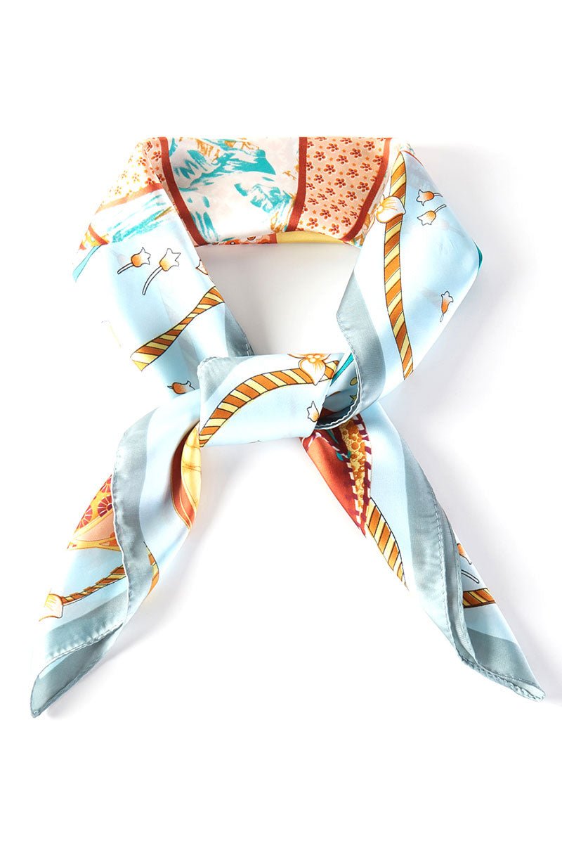 Full Of Hot Air Blue Square Satin Scarf - Wholesale Accessory Market