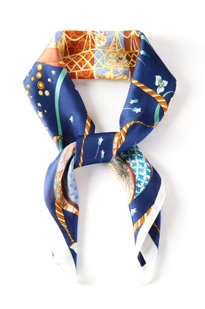 Full Of Hot Air Navy Square Satin Scarf - Wholesale Accessory Market