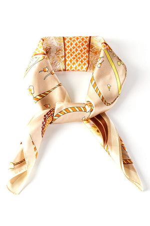 Full Of Hot Air Taupe Square Satin Scarf - Wholesale Accessory Market