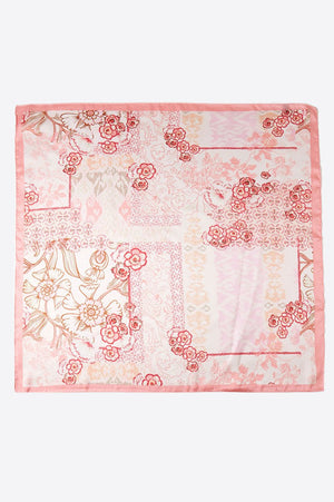 Florence Dream Pink Square Satin Scarf - Wholesale Accessory Market