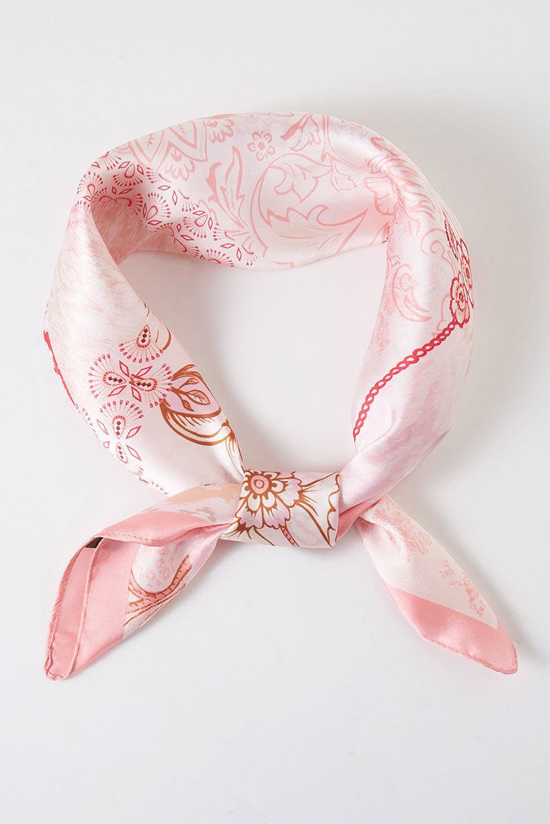 Florence Dream Pink Square Satin Scarf - Wholesale Accessory Market