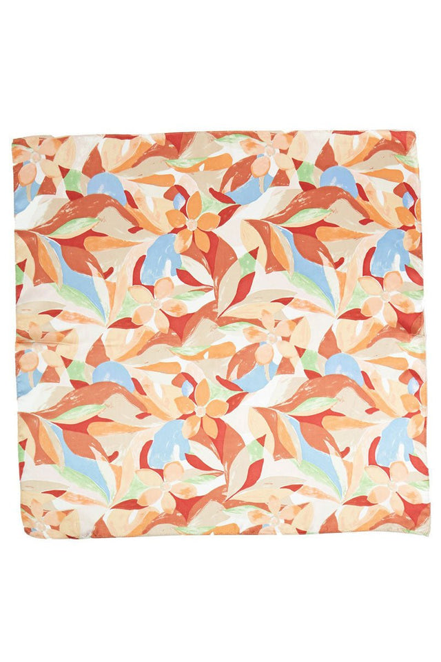 Finding Paradise Rust Square Satin Scarf - Wholesale Accessory Market