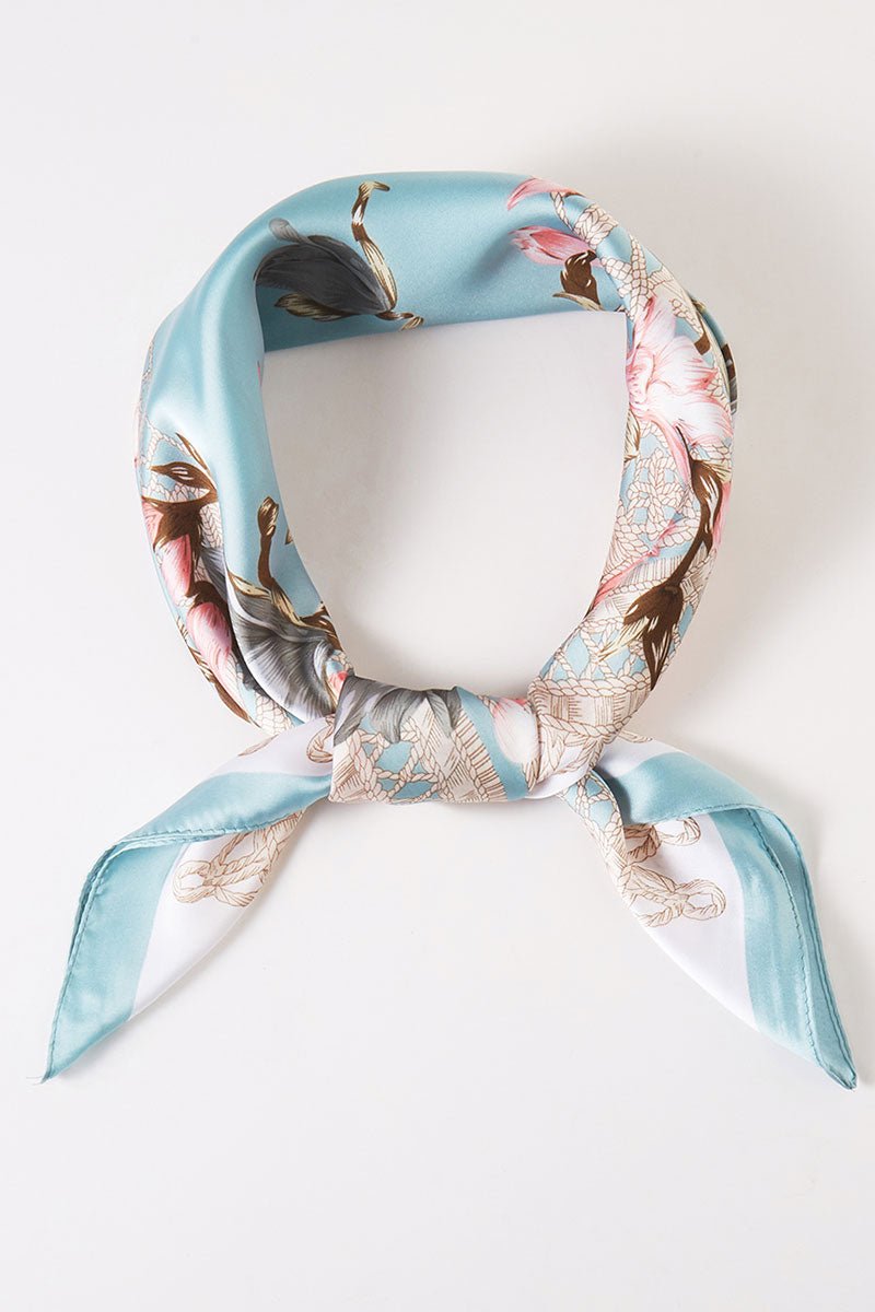 Parisian Cafe Mint Square Satin Scarf - Wholesale Accessory Market