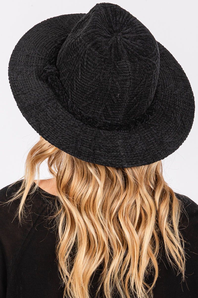 Winter Adventures Black Knit Fedora - Wholesale Accessory Market