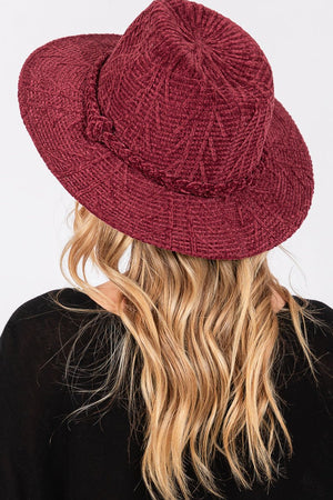 Winter Adventures Burgundy Knit Fedora - Wholesale Accessory Market