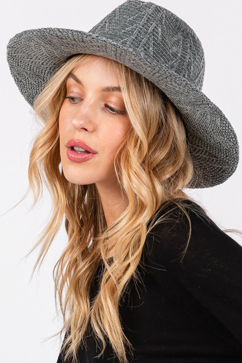 Winter Adventures Denim Knit Fedora - Wholesale Accessory Market