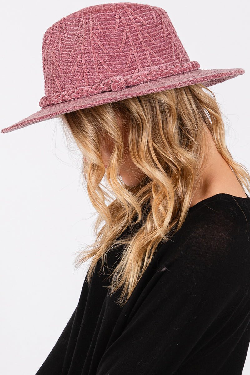 Winter Adventures Mauve Knit Fedora - Wholesale Accessory Market