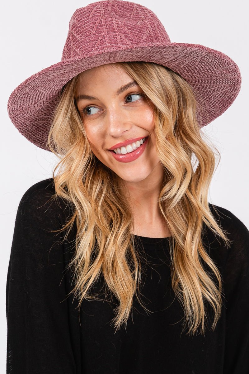 Winter Adventures Mauve Knit Fedora - Wholesale Accessory Market