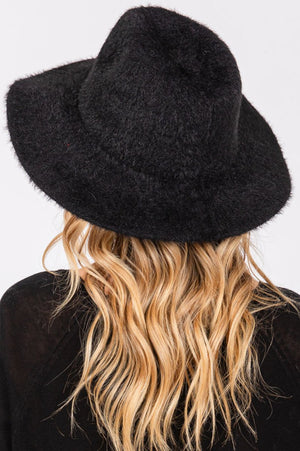 Black Fairbanks Fuzzy Fedora - Wholesale Accessory Market