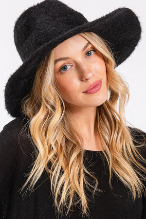 Black Fairbanks Fuzzy Fedora - Wholesale Accessory Market