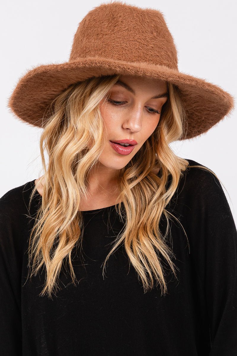 Brown Fairbanks Fuzzy Fedora - Wholesale Accessory Market