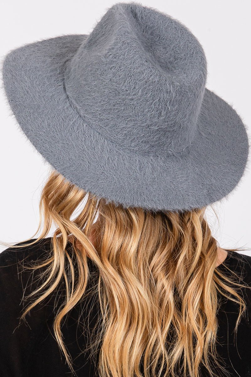 Denim Fairbanks Fuzzy Fedora - Wholesale Accessory Market