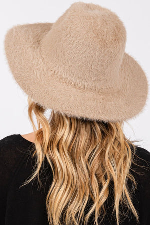 Taupe Fairbanks Fuzzy Fedora - Wholesale Accessory Market