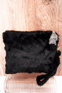 Black Fria Faux Fur Wristlet Tassel Pouch - Wholesale Accessory Market