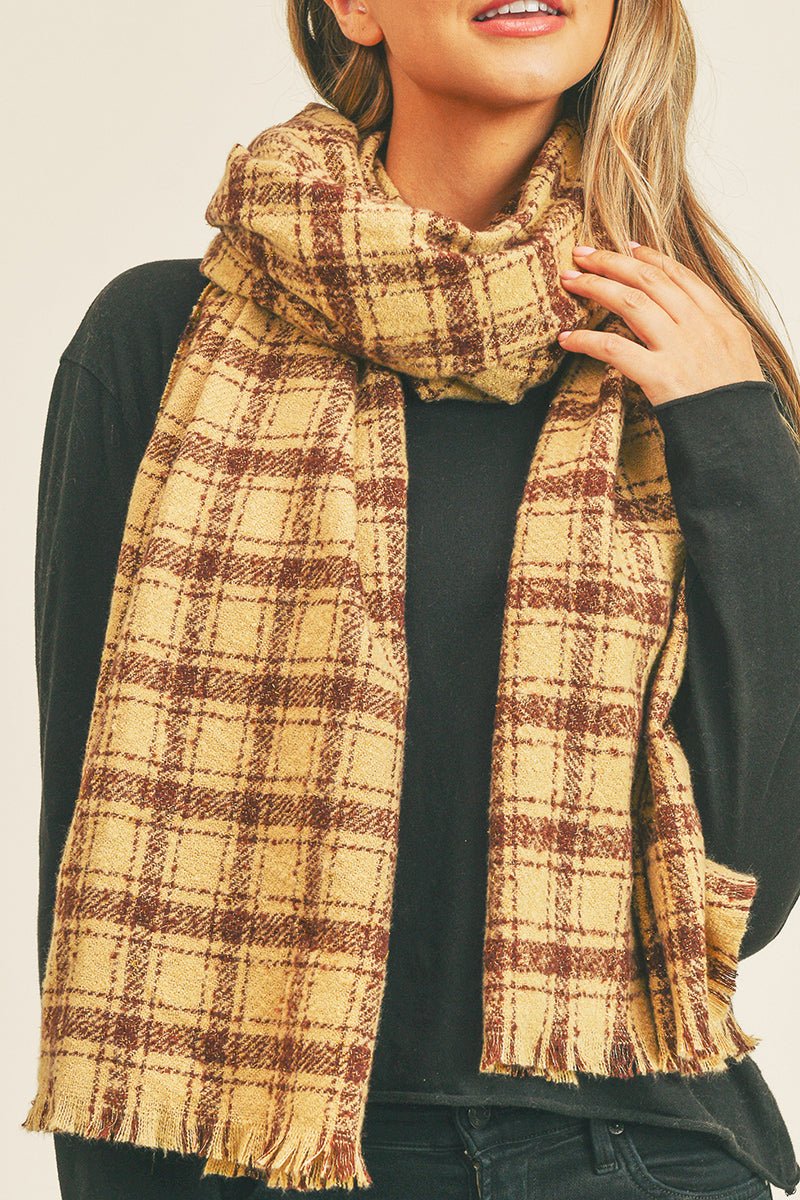 Prescott Plaid Scarf, Lemon - Wholesale Accessory Market