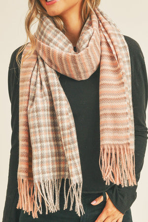 On The Double Scarf, Peach - Wholesale Accessory Market